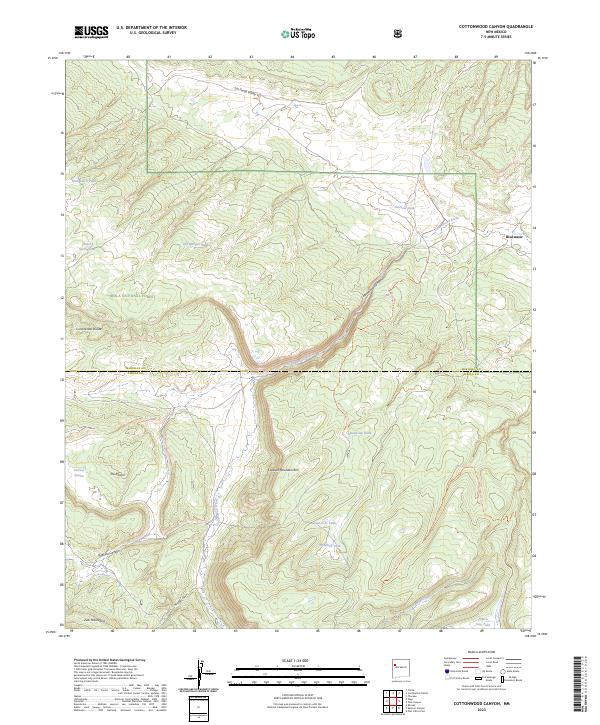 Cottonwood Canyon, NM — USGS 7.5-minute topo (2023)