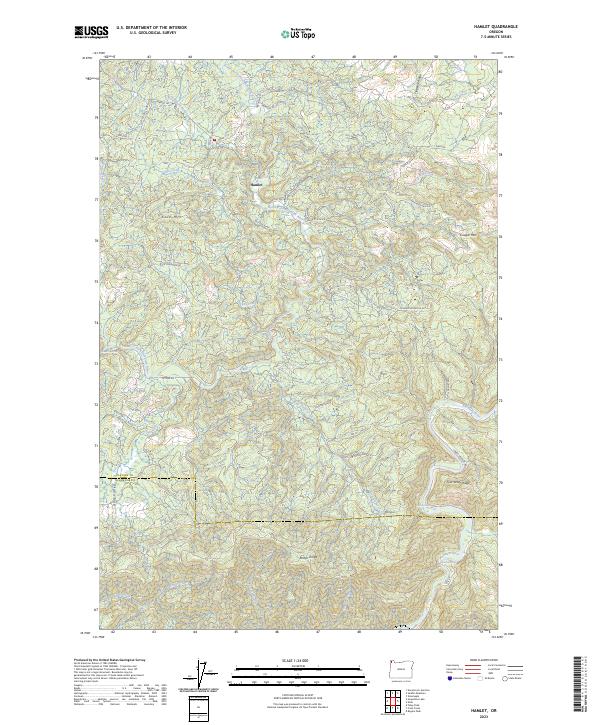 Hamlet, OR — USGS 7.5-minute topo (2023)