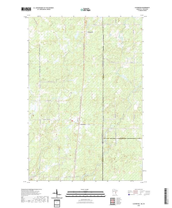 Cloverton, MN-WI — USGS 7.5-minute topo (2022)