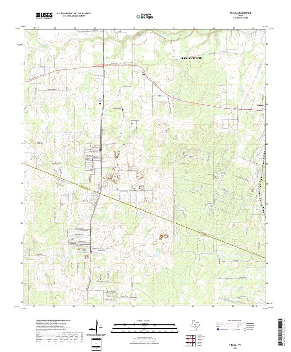Thelma, TX — USGS 7.5-minute topo (2022)