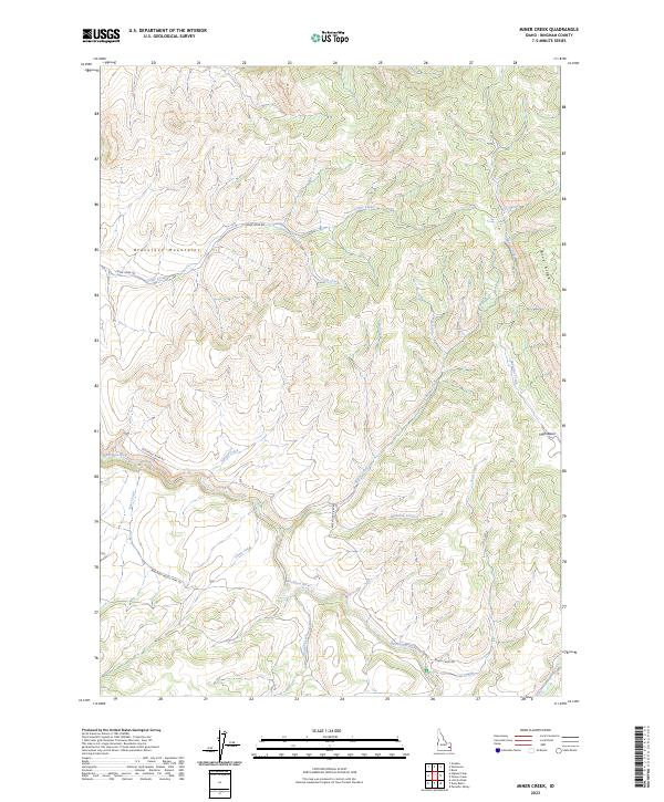 Miner Creek, ID — USGS 7.5-minute topo (2023)