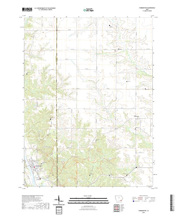 Farmington, IA — USGS 7.5-minute topo (2022)