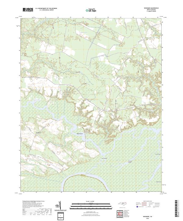 Woodard, NC — USGS 7.5-minute topo (2022)