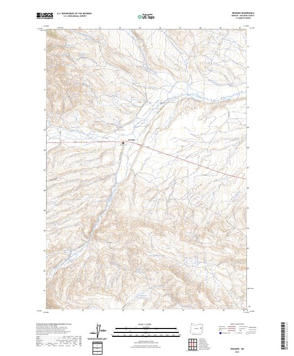 Ironside, OR — USGS 7.5-minute topo (2023)