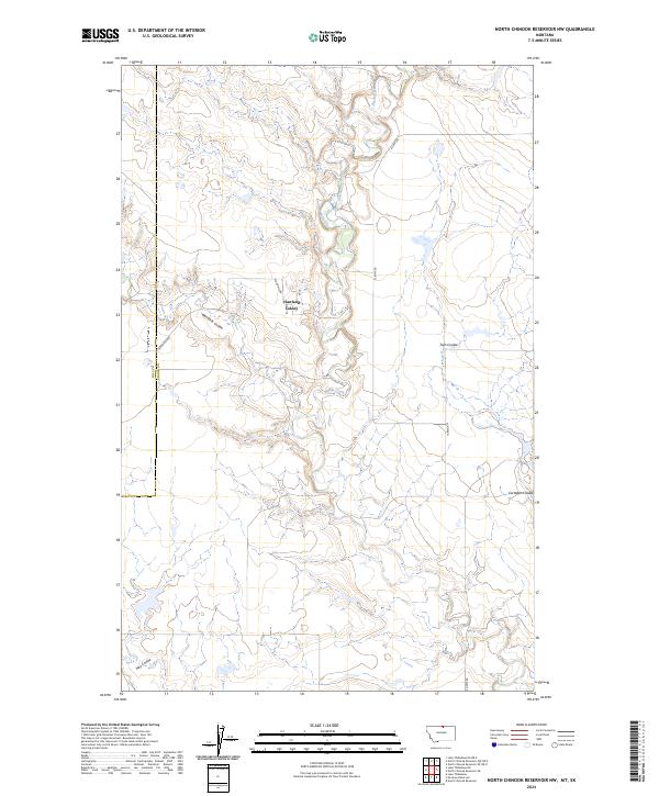 North Chinook Reservoir NW, MT-SK — USGS 7.5-minute topo (2024)