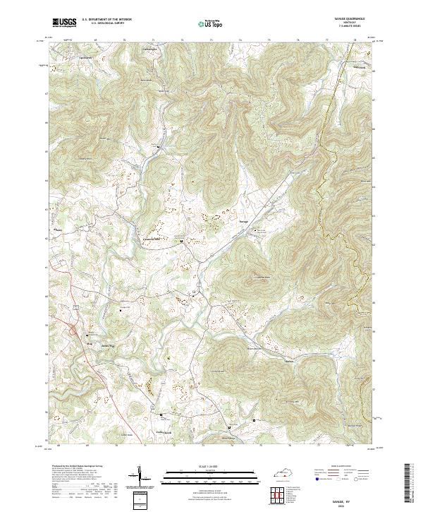 Savage, KY — USGS 7.5-minute topo (2022)