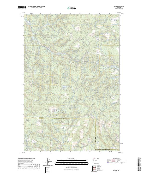 Bacona, OR — USGS 7.5-minute topo (2023)