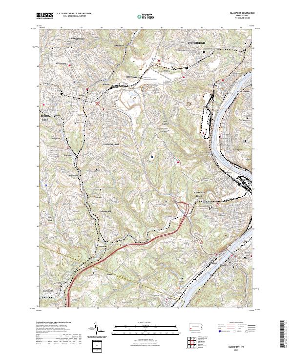 Glassport, PA — USGS 7.5-minute topo (2023)