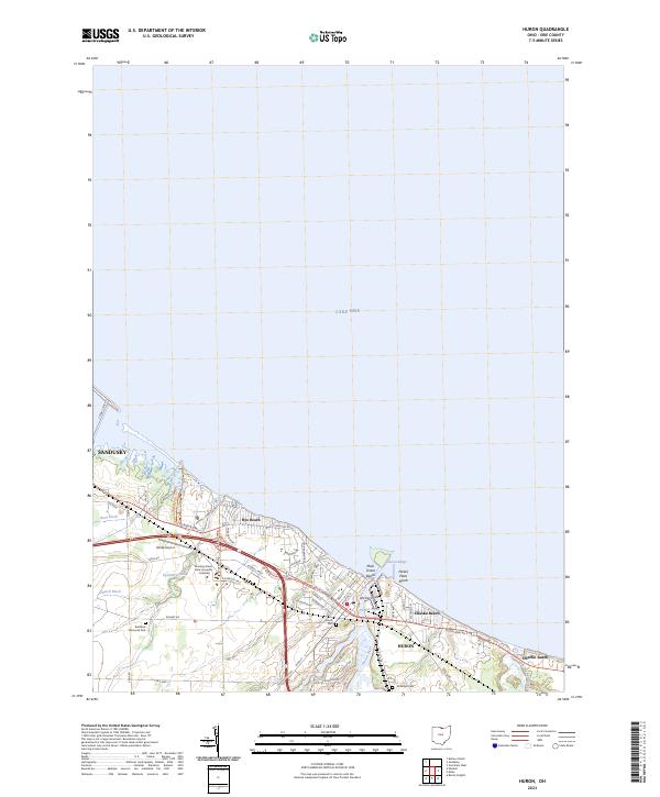 Huron, OH — USGS 7.5-minute topo (2023)