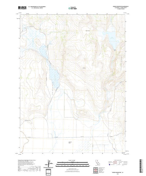 Dodge Reservoir, CA — USGS 7.5-minute topo (2021)
