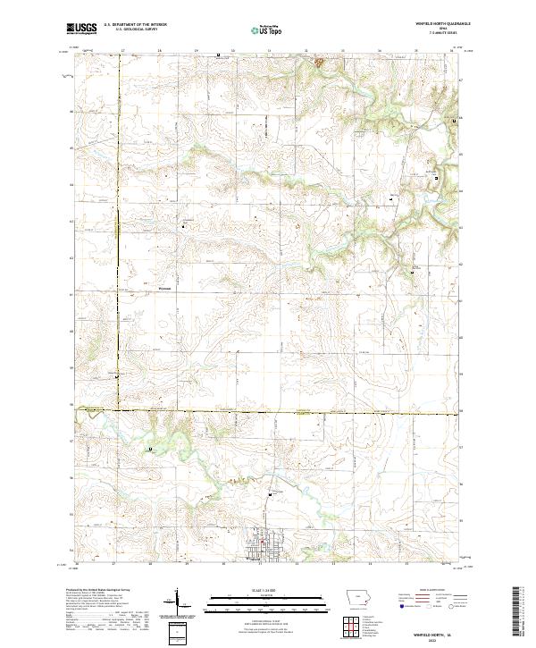 Winfield North, IA — USGS 7.5-minute topo (2022)