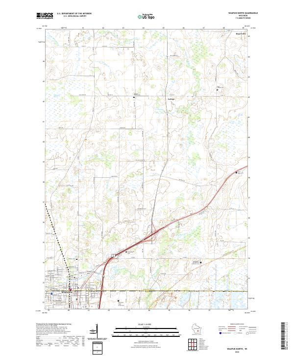 Waupun North, WI — USGS 7.5-minute topo (2022)