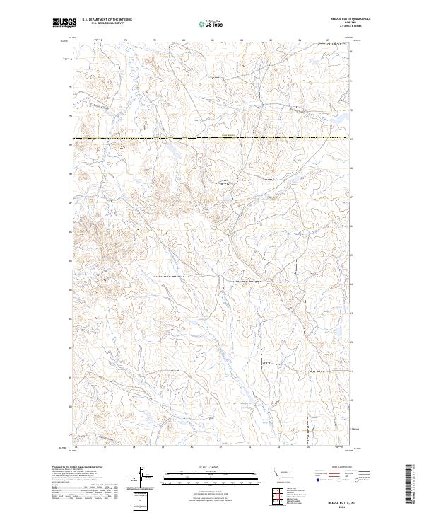 Needle Butte, MT — USGS 7.5-minute topo (2024)
