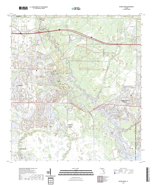 Myakka River, FL — USGS 7.5-minute topo (2024)