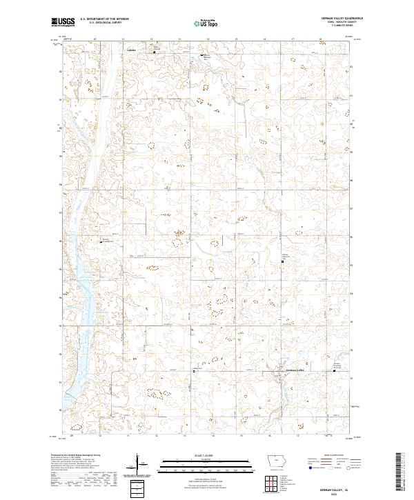 German Valley, IA — USGS 7.5-minute topo (2022)