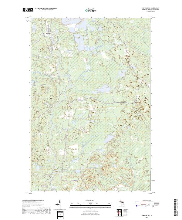 Republic SW, MI — USGS 7.5-minute topo (2023)