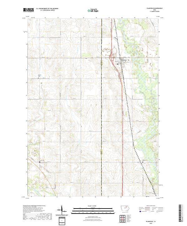 Plainfield, IA — USGS 7.5-minute topo (2022)