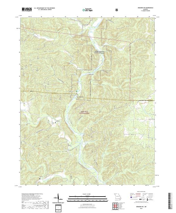 Grandin SW, MO — USGS 7.5-minute topo (2021)