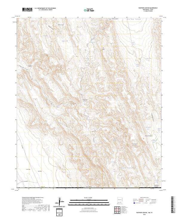 Panther Canyon, NM-TX — USGS 7.5-minute topo (2023)