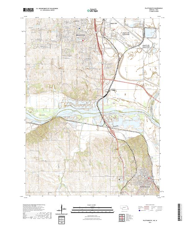 Plattsmouth, NE-IA — USGS 7.5-minute topo (2021)