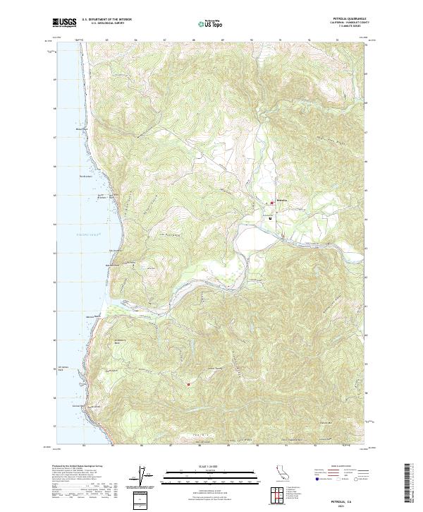 Petrolia, CA — USGS 7.5-minute topo (2021)