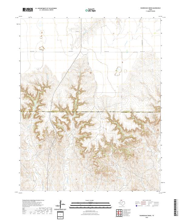 Sourdough Creek, TX — USGS 7.5-minute topo (2022)
