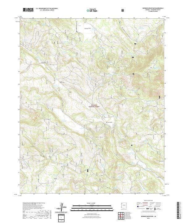 Mormon Mountain, AZ — USGS 7.5-minute topo (2021)