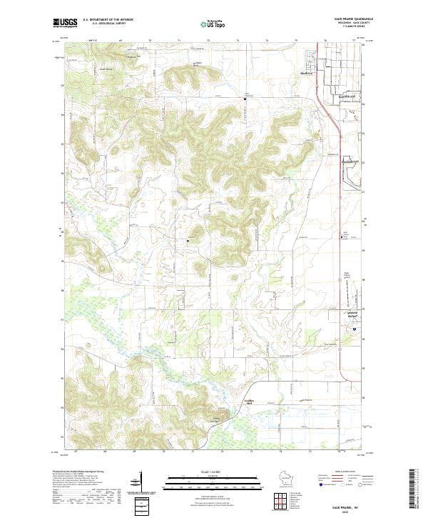 Sauk Prairie, WI — USGS 7.5-minute topo (2022)