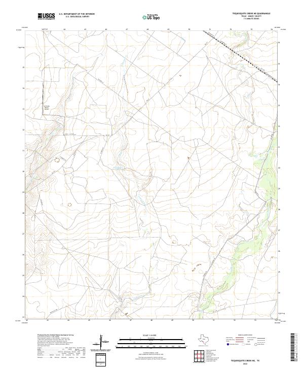 Tequesquite Creek NE, TX — USGS 7.5-minute topo (2022)