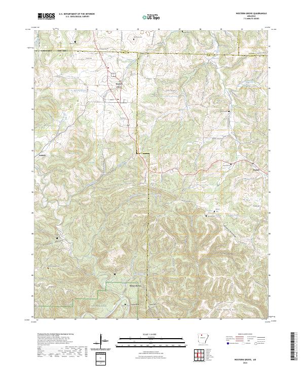 Western Grove, AR — USGS 7.5-minute topo (2024)