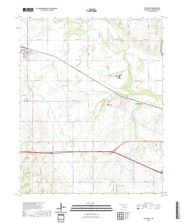 Fort Reno, OK — USGS 7.5-minute topo (2022)