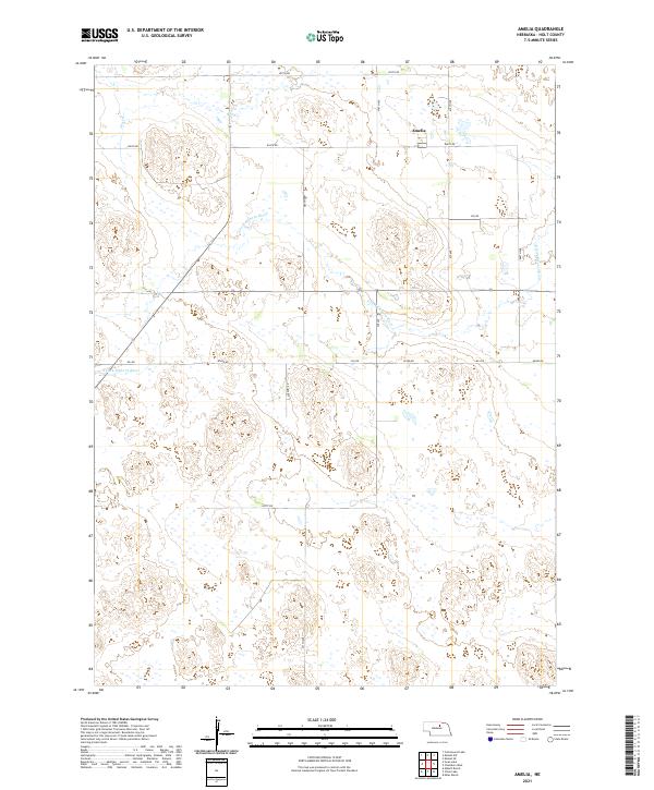 Amelia, NE — USGS 7.5-minute topo (2021)
