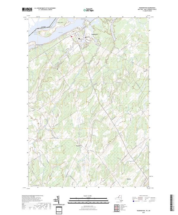 Waddington, NY-ON — USGS 7.5-minute topo (2023)