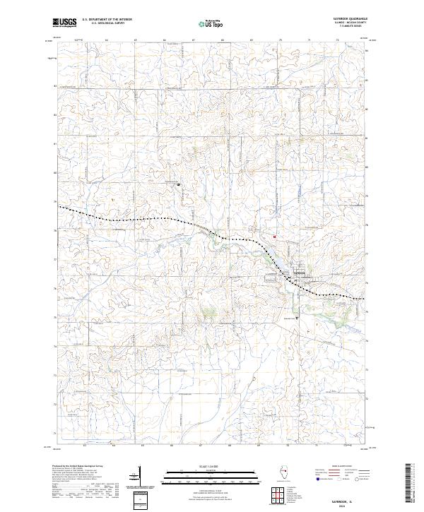 Saybrook, IL — USGS 7.5-minute topo (2024)