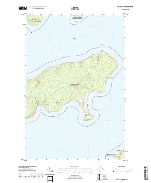 Stockton Island, WI — USGS 7.5-minute topo (2022)