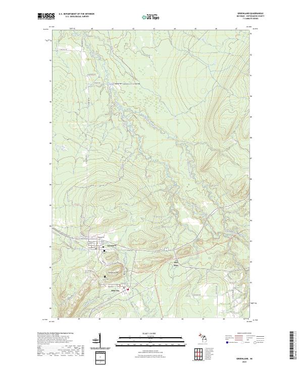 Greenland, MI — USGS 7.5-minute topo (2023)