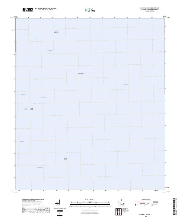 Mitchell Island, LA — USGS 7.5-minute topo (2024)