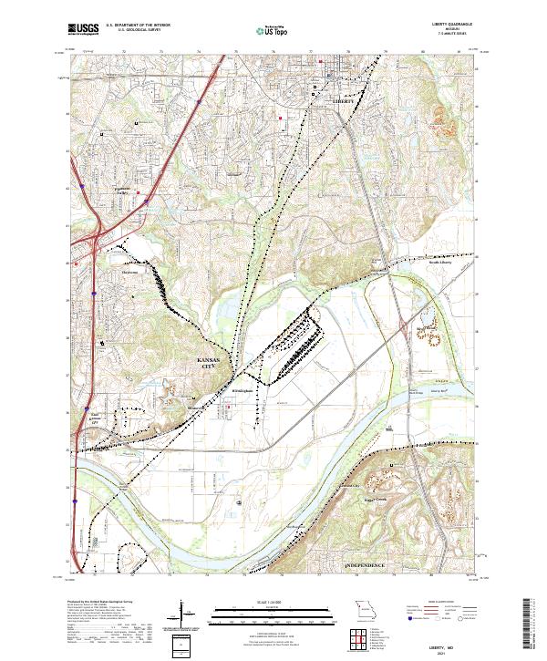 Liberty, MO — USGS 7.5-minute topo (2021)