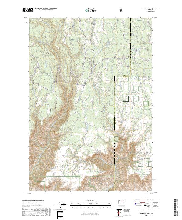 Thompson Flat, OR — USGS 7.5-minute topo (2024)