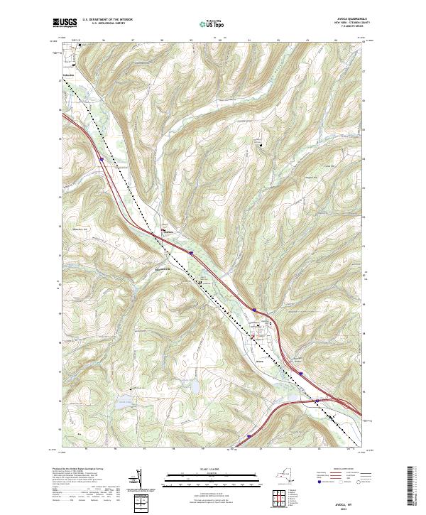 Avoca, NY — USGS 7.5-minute topo (2023)