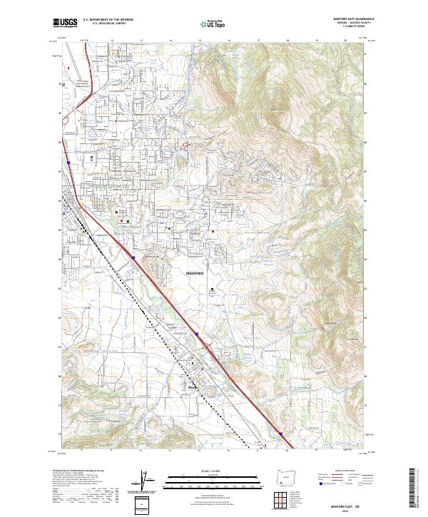 Medford East, OR — USGS 7.5-minute topo (2024)