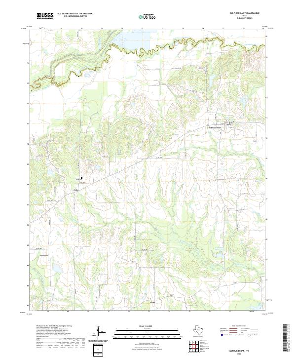 Sulphur Bluff, TX — USGS 7.5-minute topo (2022)