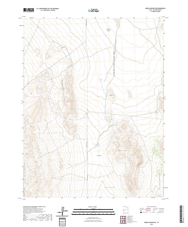 Middle Mountain, UT — USGS 7.5-minute topo (2023)