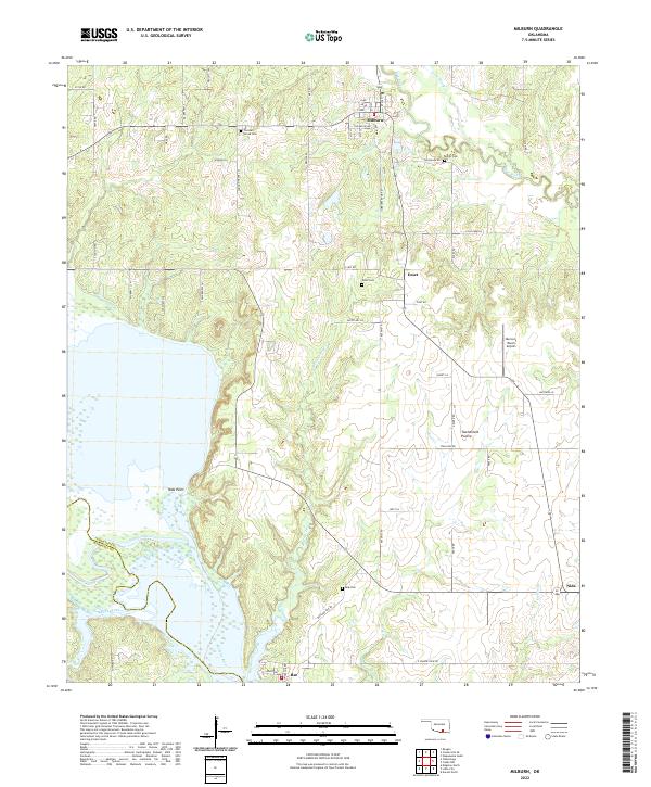 Milburn, OK — USGS 7.5-minute topo (2022)