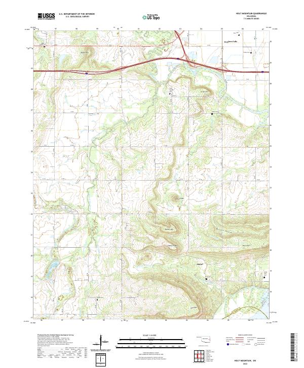 Holt Mountain, OK — USGS 7.5-minute topo (2022)