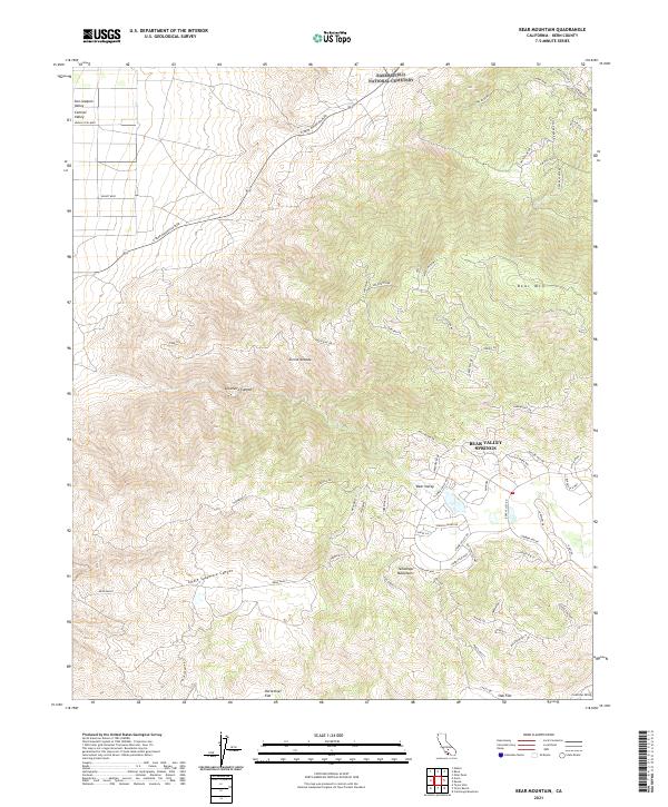 Bear Mountain, CA — USGS 7.5-minute topo (2021)