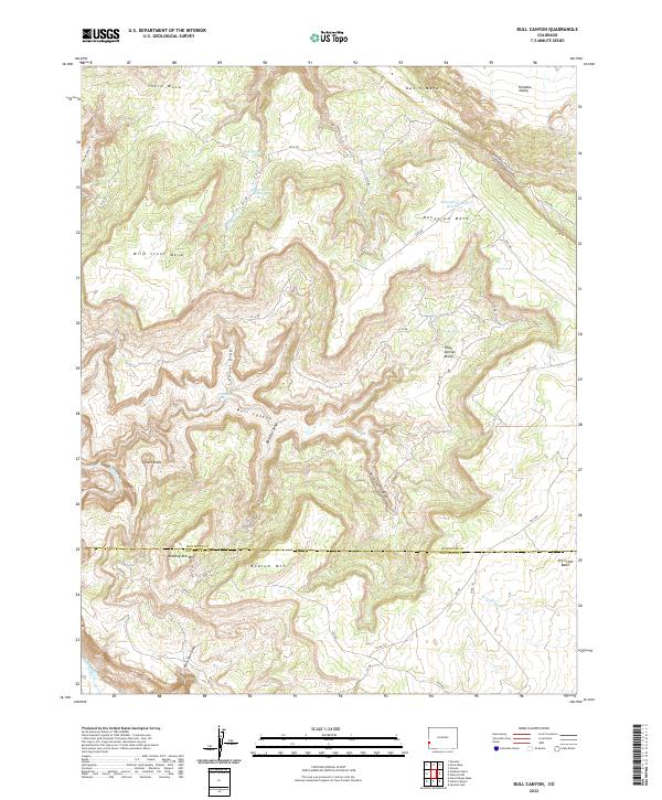 Bull Canyon, CO — USGS 7.5-minute topo (2022)