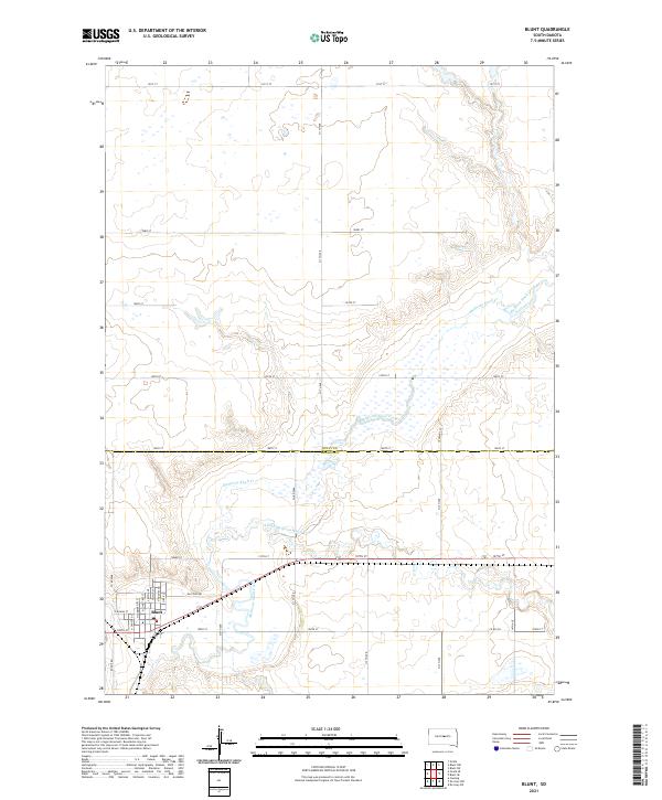 Blunt, SD — USGS 7.5-minute topo (2021)