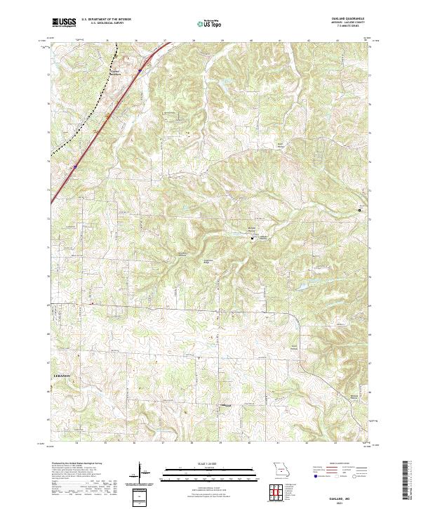 Oakland, MO — USGS 7.5-minute topo (2021)