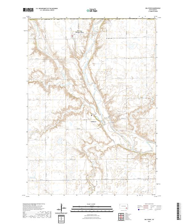 Milltown, SD — USGS 7.5-minute topo (2021)